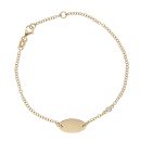 18ct Yellow Gold 0.03ct Brilliant Cut Diamond ID Bracelet 7"