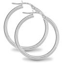 Mint Of London 925 Silver Polished Hoop Earrings