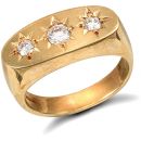 9ct Yellow Gold Gents Cubic Zirconia Ring