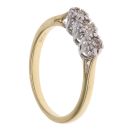 18ct Yellow Gold 0.20ct Brilliant Cut Diamond Trilogy Ring