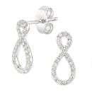 9ct White Gold Diamond Infinity Stud Earrings