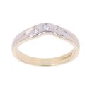 18ct Yellow And White Gold 0.05ct Diamond Wishbone Ring