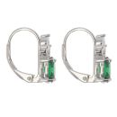 Silver Cubic Zirconia And Green Gemstone Fancy Earrings by Icesia