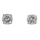 18ct White Gold 1.10ct Brilliant Cut Diamond Stud Earrings