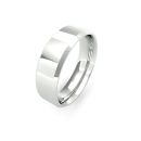 9ct White Gold 6mm Soft Chamfered Edge Wedding Band