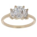 9ct Yellow Gold Cubic Zirconia Three Stone Ring