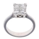18ct White Gold 1.00ct Princess Cut Diamond Cluster Ring
