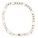 9ct Yellow Gold Figaro Bracelet 7.5"