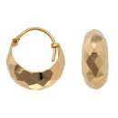22ct Yellow Gold Faceted Basket Hoop Earrings