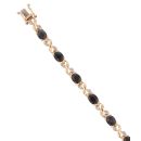 9ct Yellow Gold 0.15ct Diamond and Sapphire Bracelet 7"