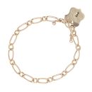 9ct Yellow Gold Shield Lock Charm Bracelet 7"