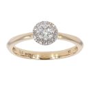 9ct Yellow Gold 0.13cts Diamond Cluster Ring by Anya Belle