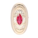 14ct Yellow Gold Red Gemstone Ring