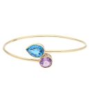 9ct Yellow Gold Amethyst And Topaz Bangle
