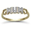 9ct Yellow Gold 0.02ct Diamond Mum Ring