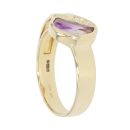 14ct Yellow Gold 0.05ct Diamond And Amthyst Cluster Ring