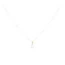 9ct Yellow Gold Blue Topaz Pendant And Chain 18"