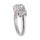 18ct White Gold 3.23ct Diamond Trilogy Ring
