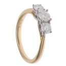 18ct Yellow Gold 1.00ct Diamond Trilogy Ring