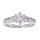 18ct White Gold 0.50ct Diamond Floral Cluster Ring