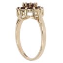 9ct Yellow Gold Garnet Cluster Ring