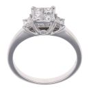 18ct White Gold 0.55ct Princess Cut Diamond Cluster Ring