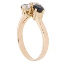 14ct Yellow Gold Cubic Zirconia And Sapphire Ring