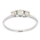 9ct White Gold 0.50ct Diamond Trilogy Ring
