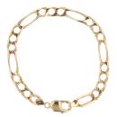 9ct Yellow Gold Figaro Bracelet 9.5"