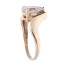 14ct Yellow Gold Pear Cut Cubic Zirconia Ring