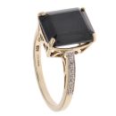 9ct Yellow Gold Created Sapphire And Cubic Zirconia Ring