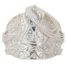 Silver Patterned Saddle Ring By Icesia
