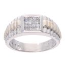 9ct Yellow and White Gold Cubic Zirconia Signet Ring