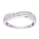 9ct White Gold 0.30ct Diamond Crossover Ring
