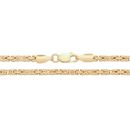 18ct Yellow Gold on Sterling Silver Solid 2.5mm Byzantine Chain Necklace