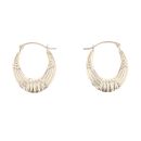 9ct Yellow Gold Oval Cubic Zirconia Hoop Earrings