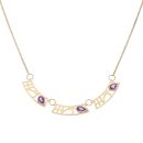 9ct Yellow Gold Amethyst Rennie Mac Pendant and Curb Chain 18"