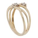 9ct Yellow Gold 0.02ct Diamond Trilogy Ring