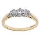 18ct Yellow Gold 0.35ct Diamond Trilogy Ring
