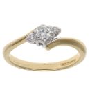 18ct Yellow Gold 0.25ct Brilliant Cut Diamond Trilogy Ring