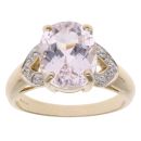 9ct Yellow Gold 0.03ct Diamond and Kunzite Fancy Ring