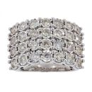 9ct White Gold 2.00ct Diamond 4 Row Ring