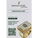 14ct Yellow Gold Monaco Cubic Zirconia and Black Enamel Square Signet Ring