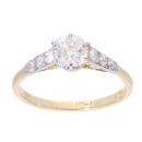 14ct Yellow Gold And Palladium 1.25ct Diamond Solitaire Ring