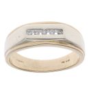 9ct Yellow And White Gold 0.10ct Diamond Signet Ring