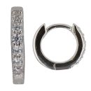 Silver Cubic Zirconia Small Hoop Earrings by Icesia