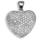 9 Carat White Gold 1.00ct Diamond Heart Pendant