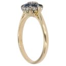 18ct Yellow Gold 0.10ct Diamond And Sapphire Cluster Ring