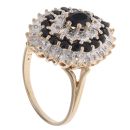 9ct Yellow Gold 0.10ct Diamond And Sapphire Cluster Ring