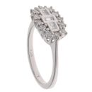 18ct White Gold 0.50ct Brilliant And Baguette Cut Diamond Cluster Ring